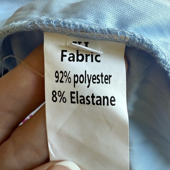 Parthea Baby Blue Corset Long Sleeve Halter Backless Mesh Ruched Mini Dress XL - Picture 3 of 8